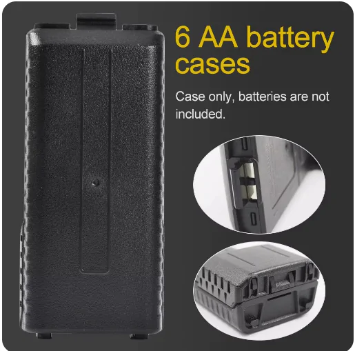 Батарейний Кейс Батарейний блок для рації Baofeng UV-5R, BF-UV5RA Plus, BF-UV5RE, UV5RB, UV5R, UV5RD, DM5R. Для 6 АА батарейок